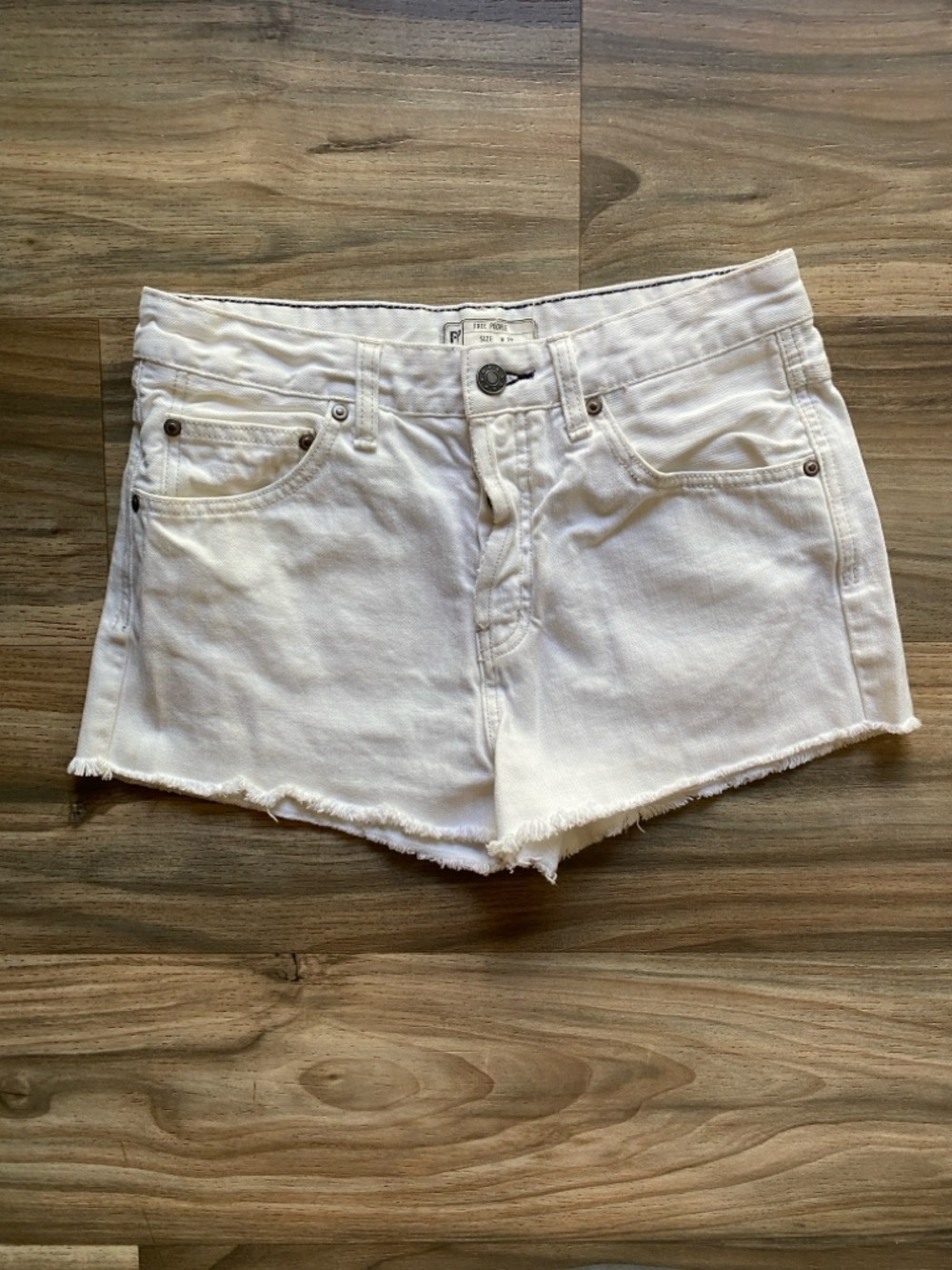Free People White Denim Cut off Shorts